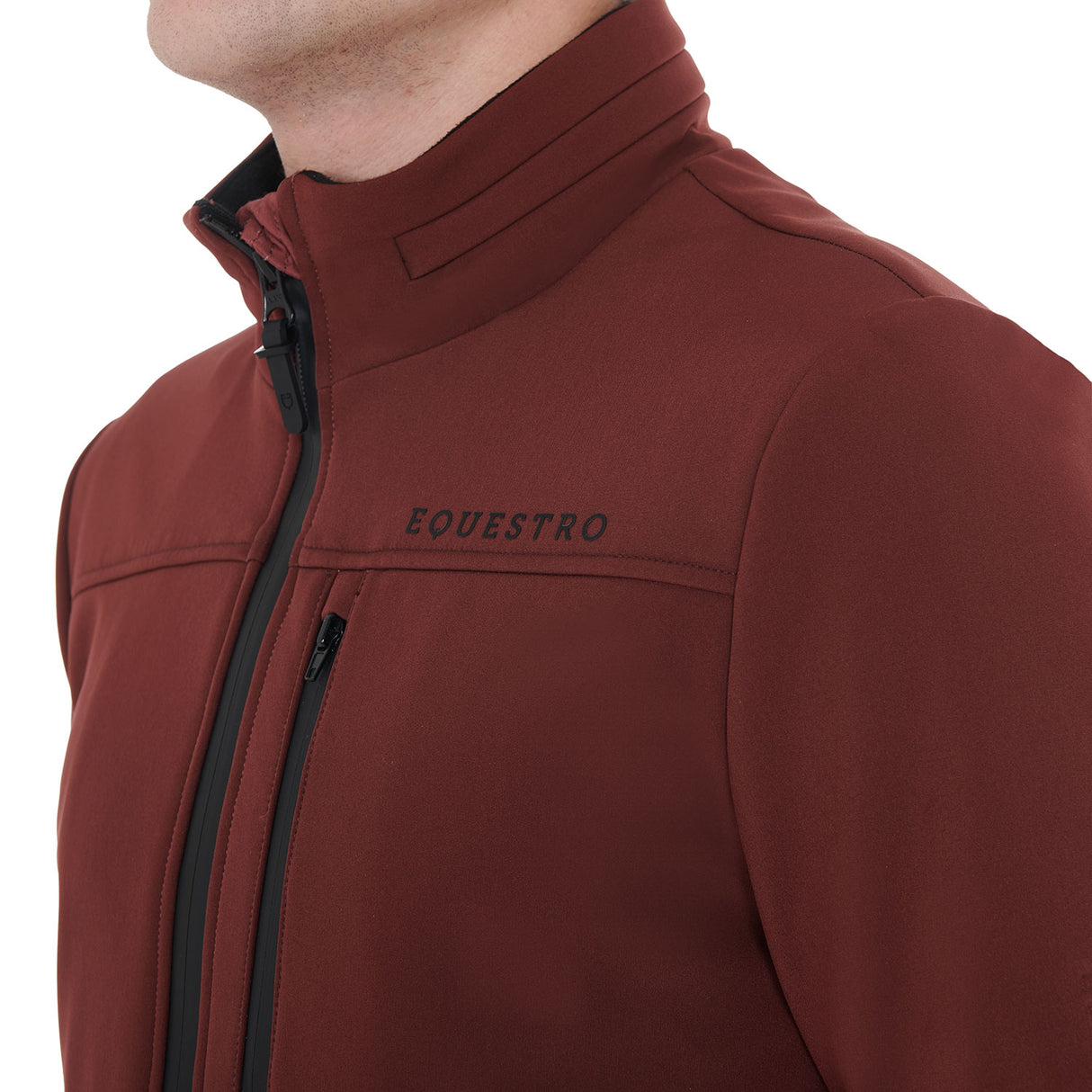 Equestro Men's Jacket In Technical Fabric With Pull-Out Hood #colour_burgundy