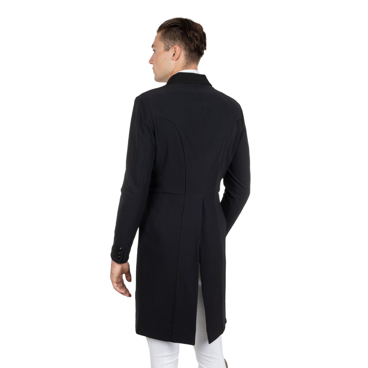 Equestro Men's Competition Dressage Tailcoat In Technical Fabric #colour_black