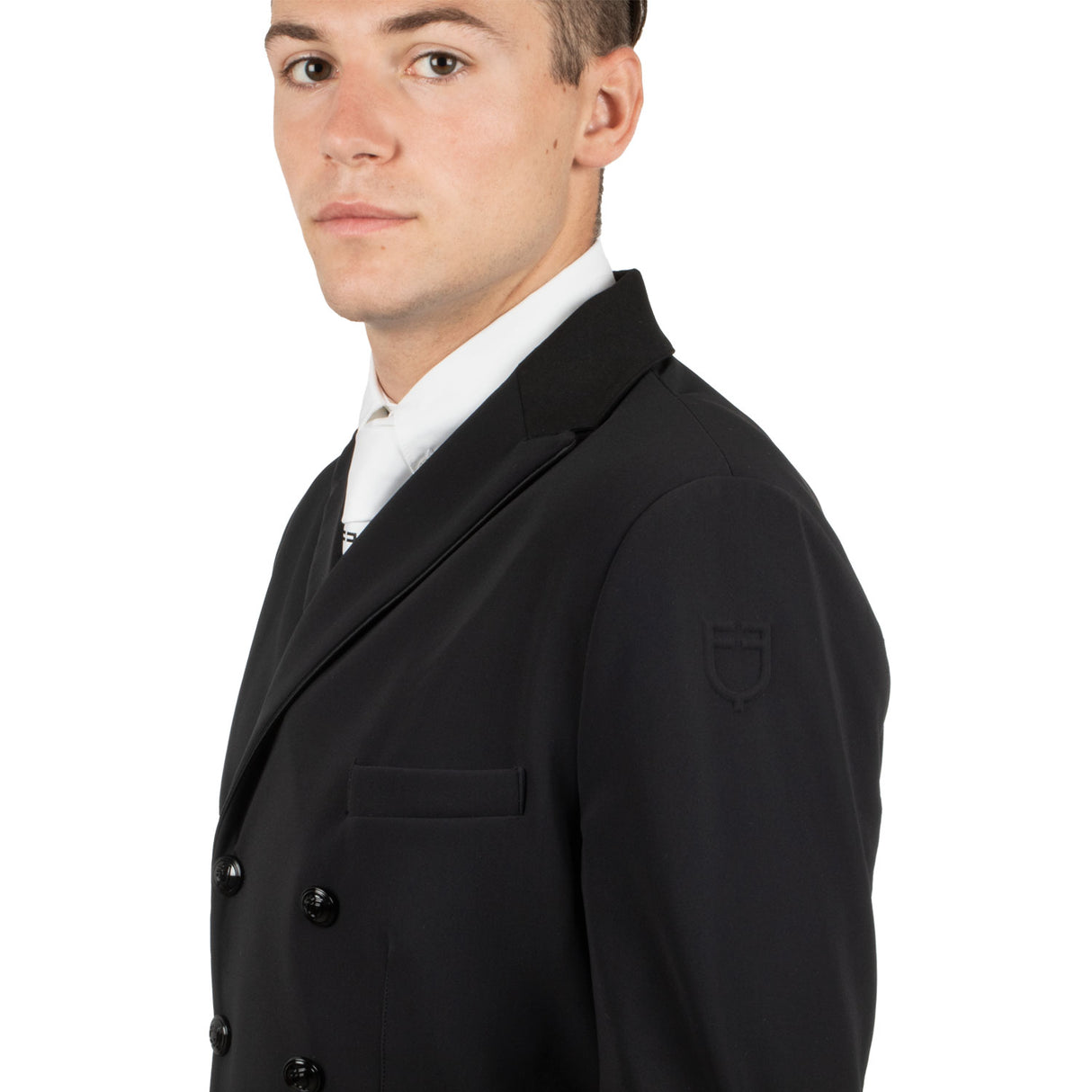 Equestro Men's Competition Dressage Tailcoat In Technical Fabric #colour_black