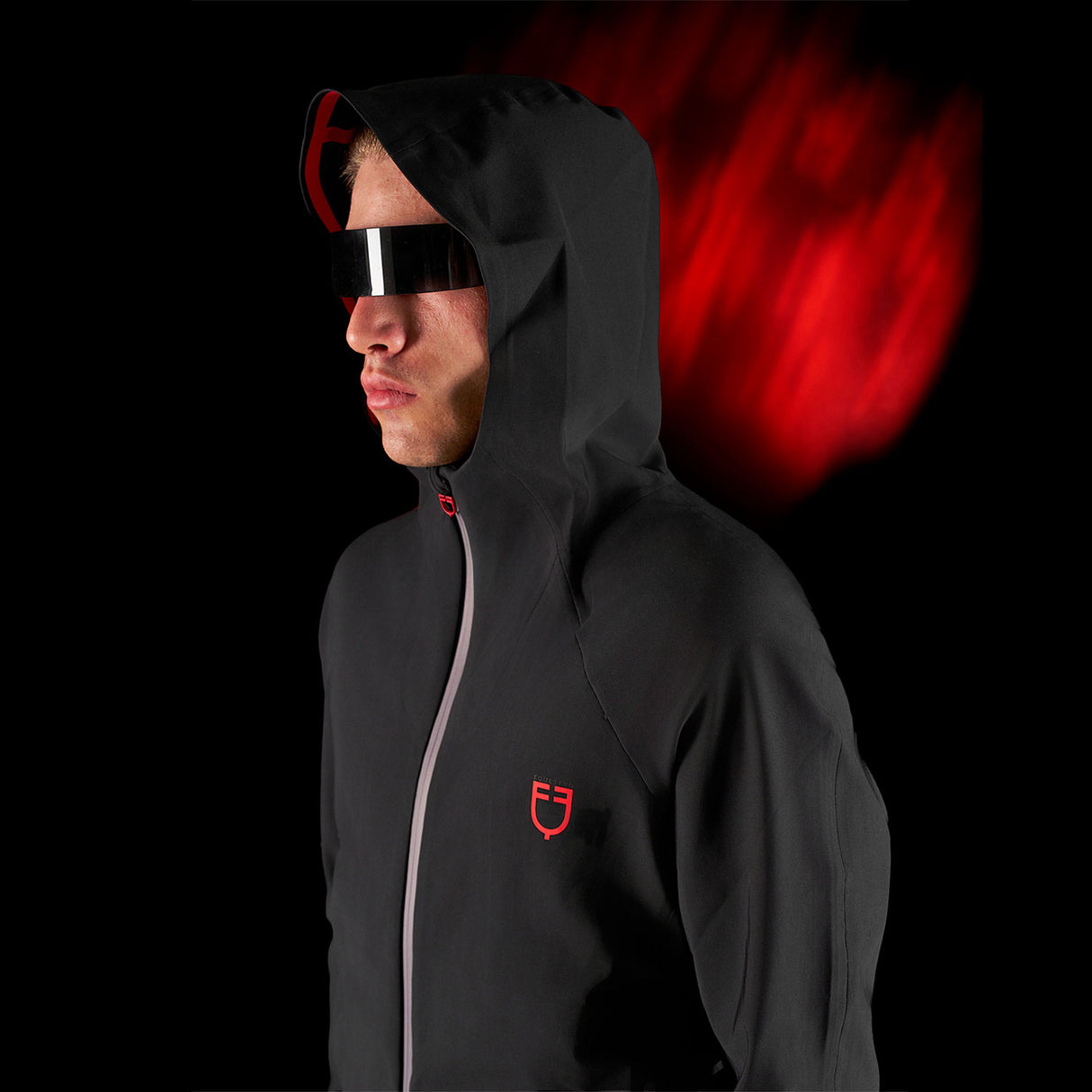 Equestro Equestro Ridertechnology Men's Technical Hooded Sweatshirt #colour_black