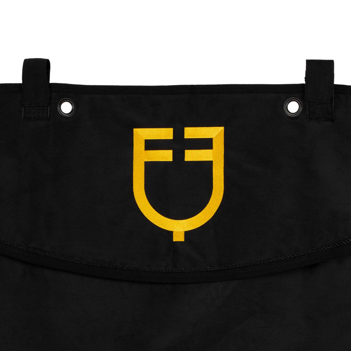 Equestro Long Stable Curtain With Embroidered Logo #colour_black