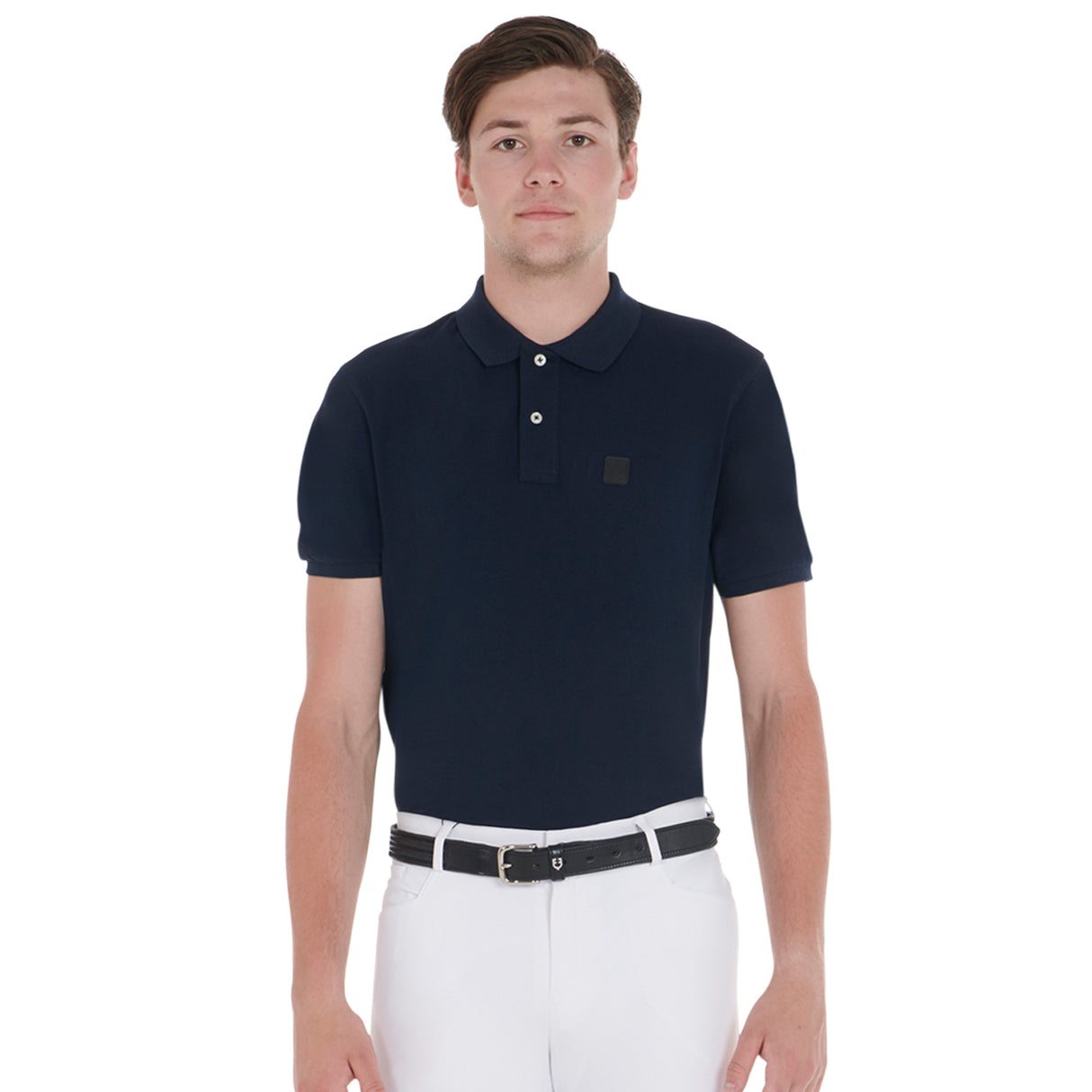 Equestro Elastic Leather Belt #colour_black