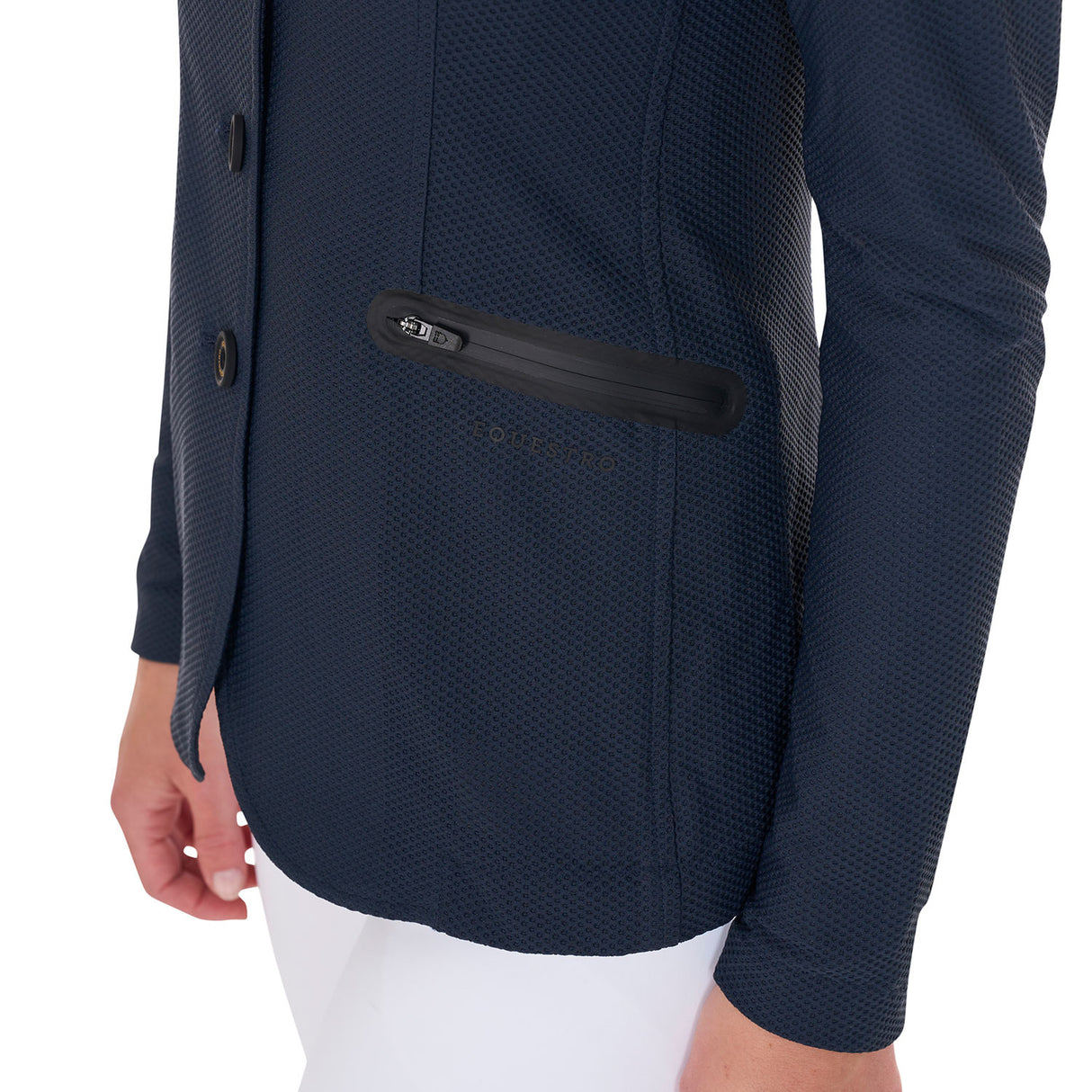 Women's competition jacket four buttons perforated fabric