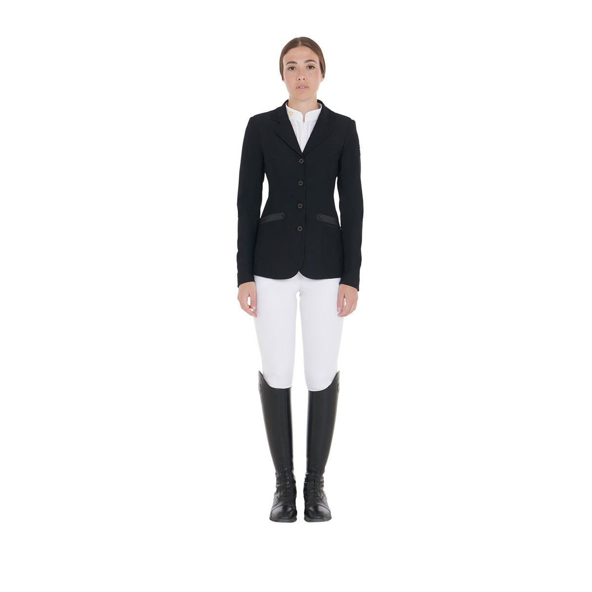 Women's competition jacket four buttons perforated fabric