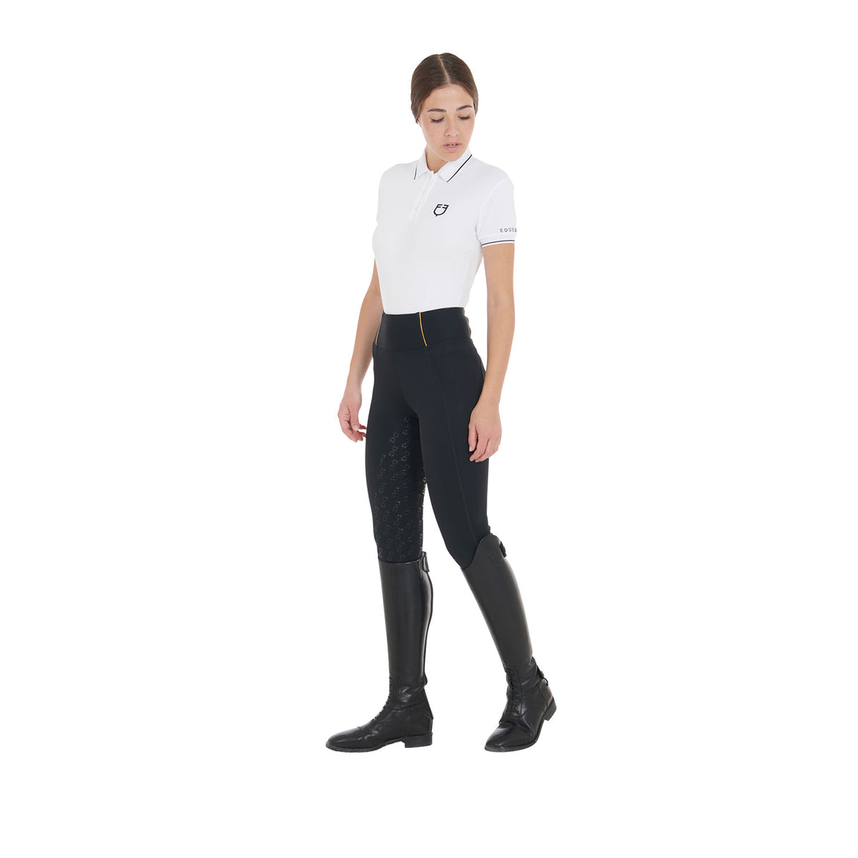 Equestro Women's Slim Light Light Leggings #colour_black