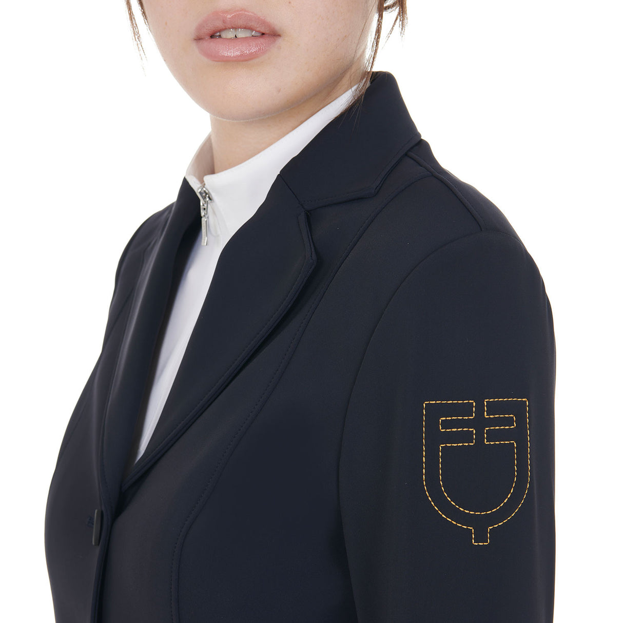 Women's competition jacket with contrasting embroidered logo