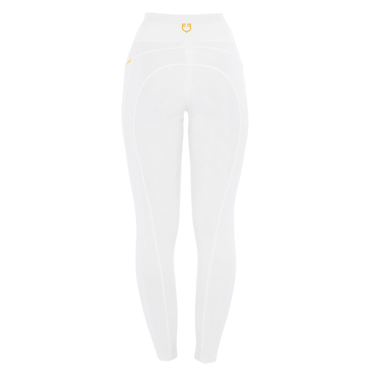 Equestro Women's Slim Fit Leggings with Micro Mesh Inserts #colour_white