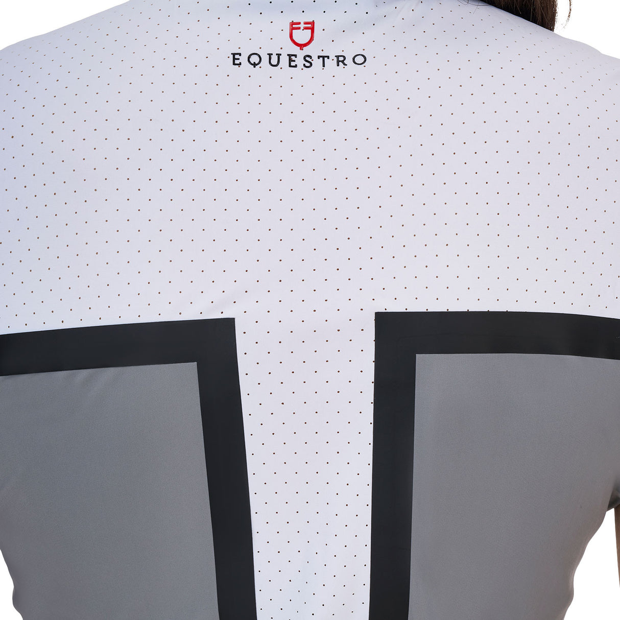 Equestro Ridertechnology women's competition polo shirt perforated fabric