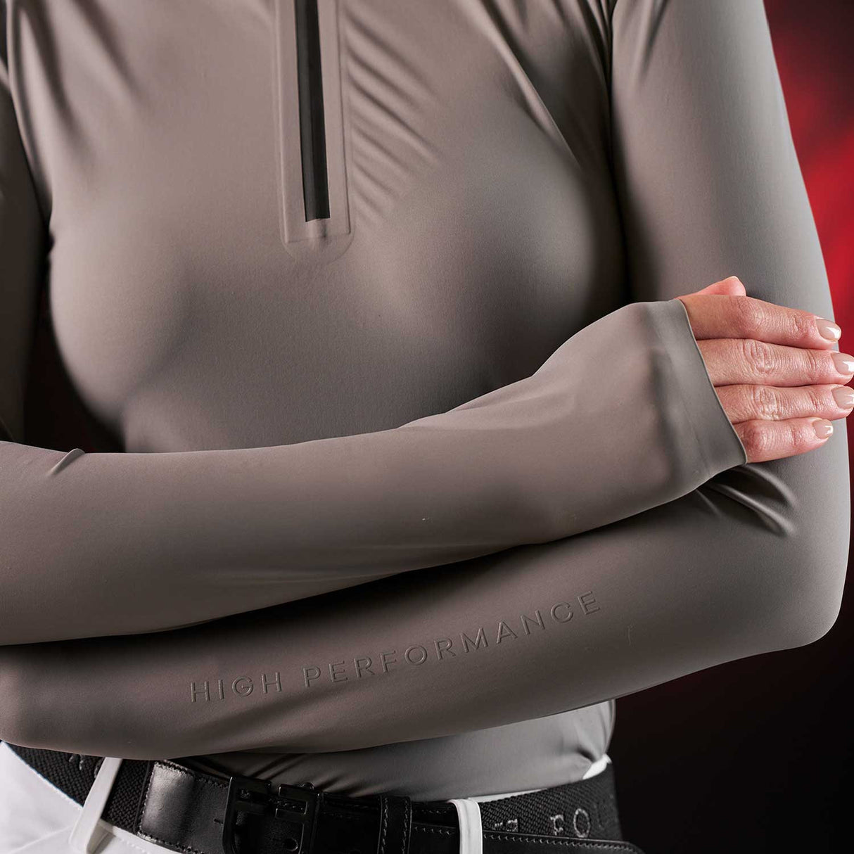 Equestro Ridertechnology women's competition polo shirt long sleeves and zip