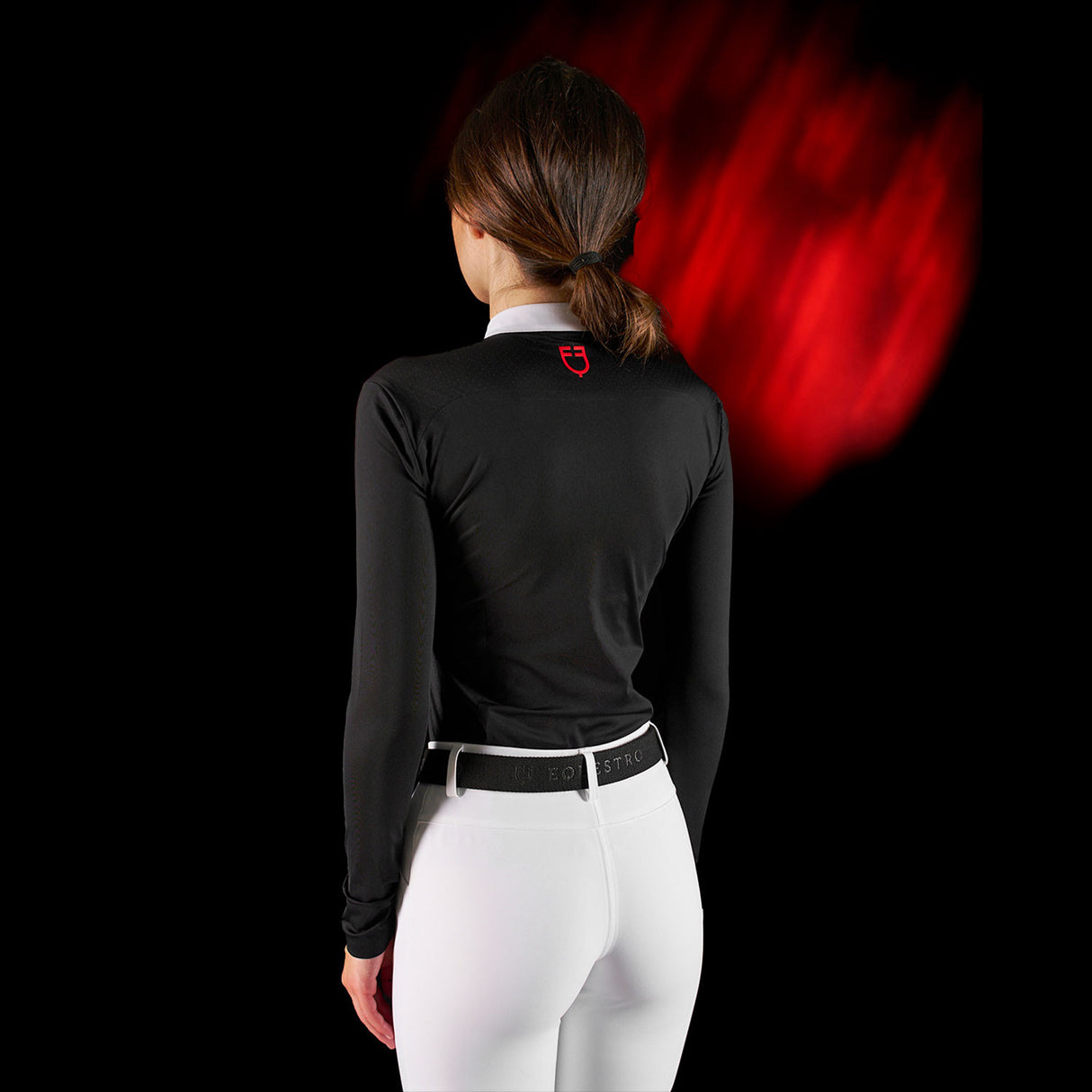 Equestro Ridertechnology women's competition polo shirt long sleeves and zip