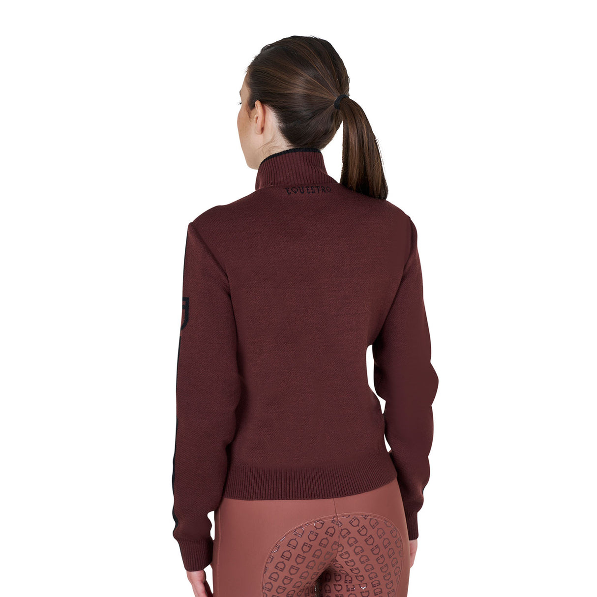 Women's jacket in nylon and knit with zip