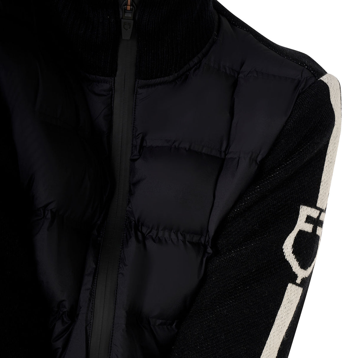Women's jacket in nylon and knit with zip
