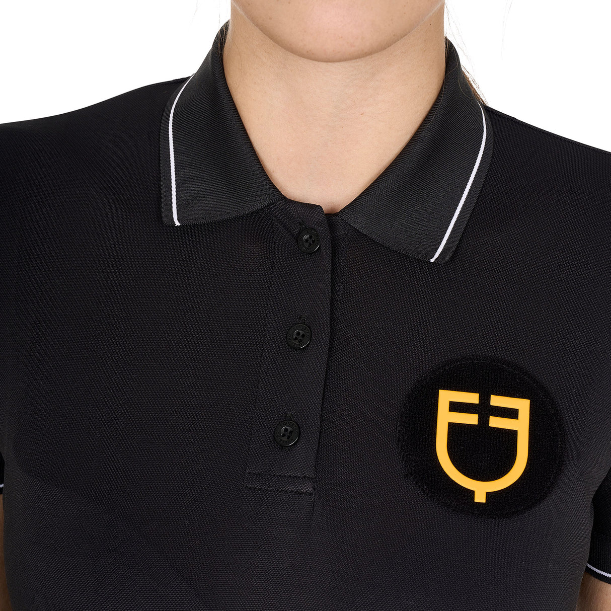 Equestro Woman's Scuderia Equestro Collection Polo #colour_black