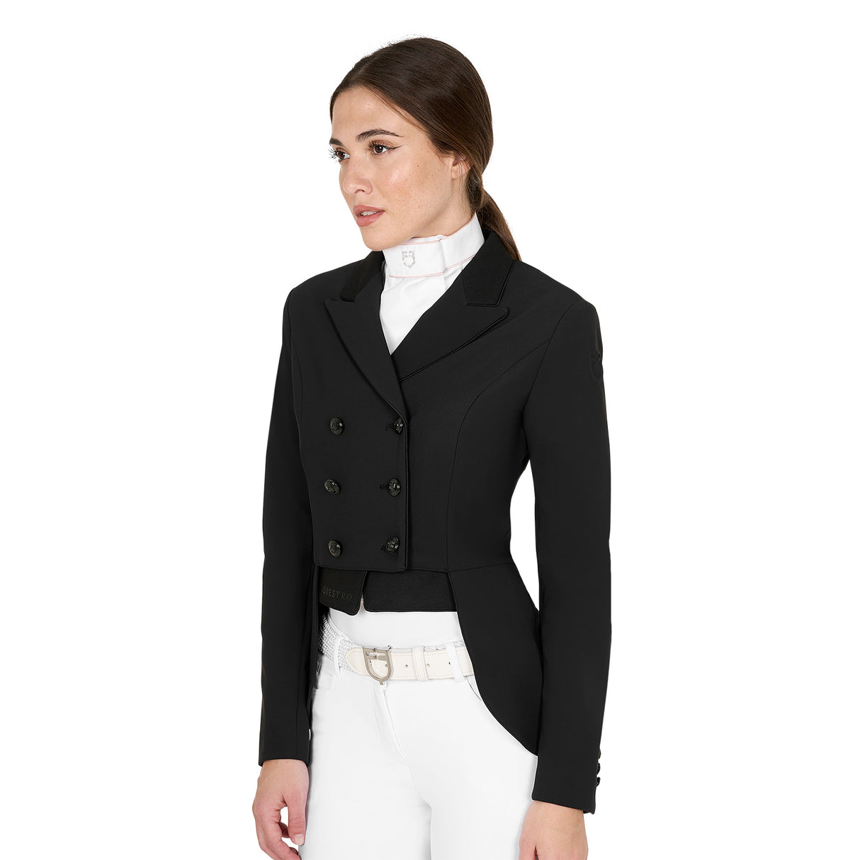 Equestro Women's Competition Dressage Half Tailcoat #colour_black