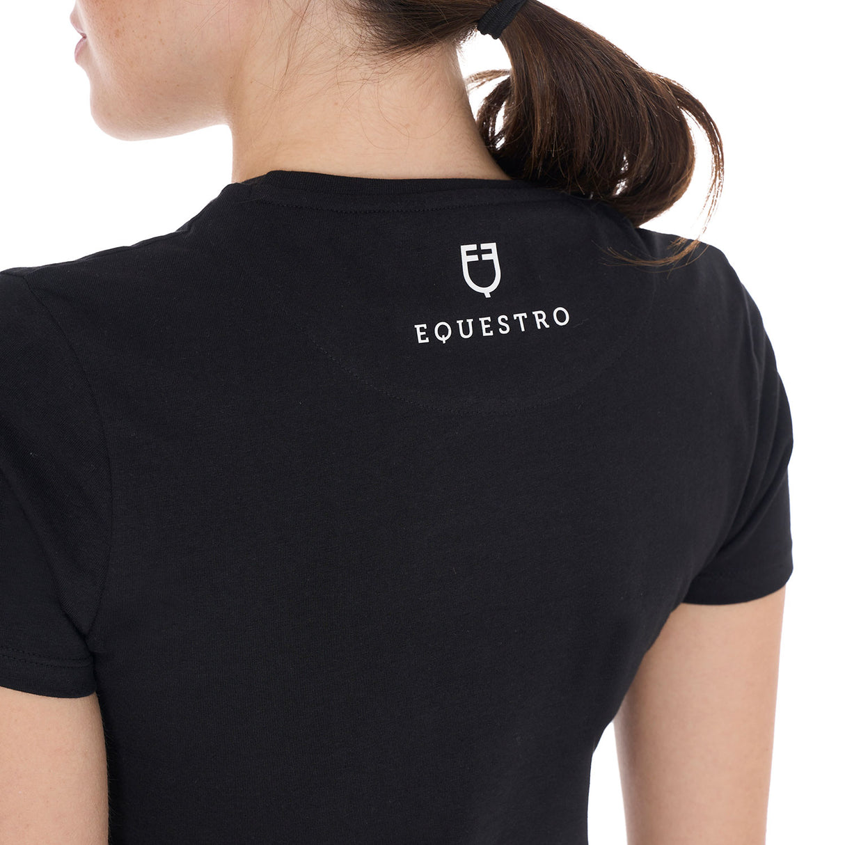 Equestro Women's Head In The Clouds Cotton T-Shirt #colour_black