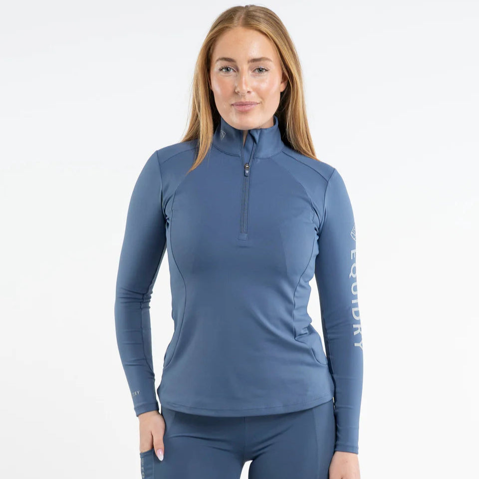 EQUIDRY Women's Water Repellent Base Layer #colour_steel-blue-silver