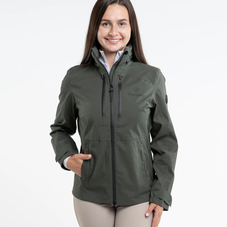 EQUIDRY Women's Varsha Jacket #colour_black-forest-green