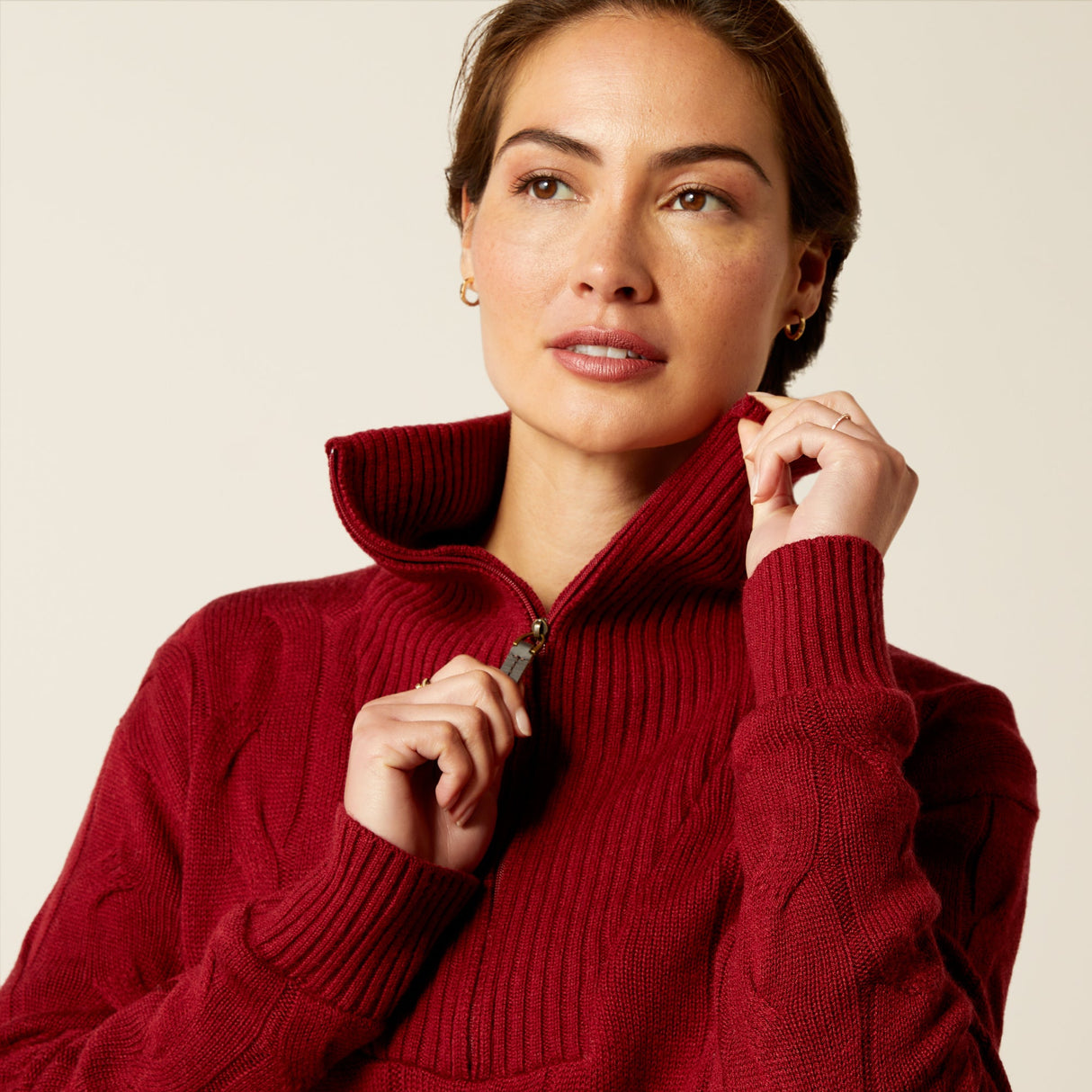 Ariat Women's Alamere 1/2 Zip Sweater #colour_red