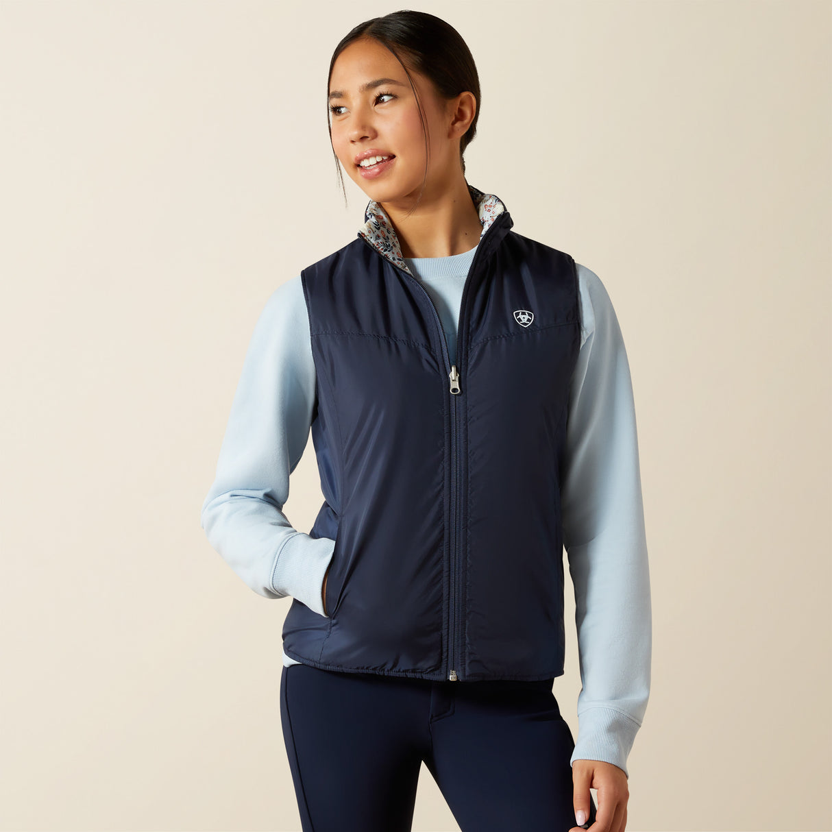Ariat Youth Bella Insulated Reversible Vest #colour_posey-pony-print