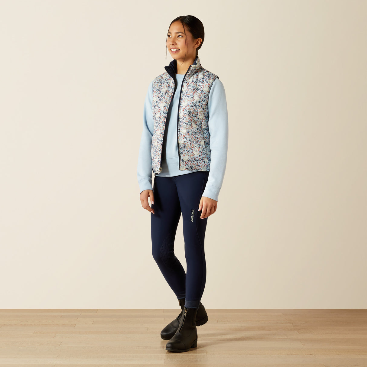 Ariat Youth Bella Insulated Reversible Vest #colour_posey-pony-print