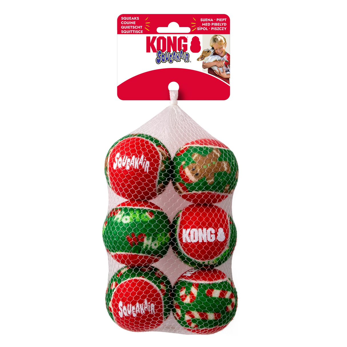Kong Holiday Squeakair Balls 6