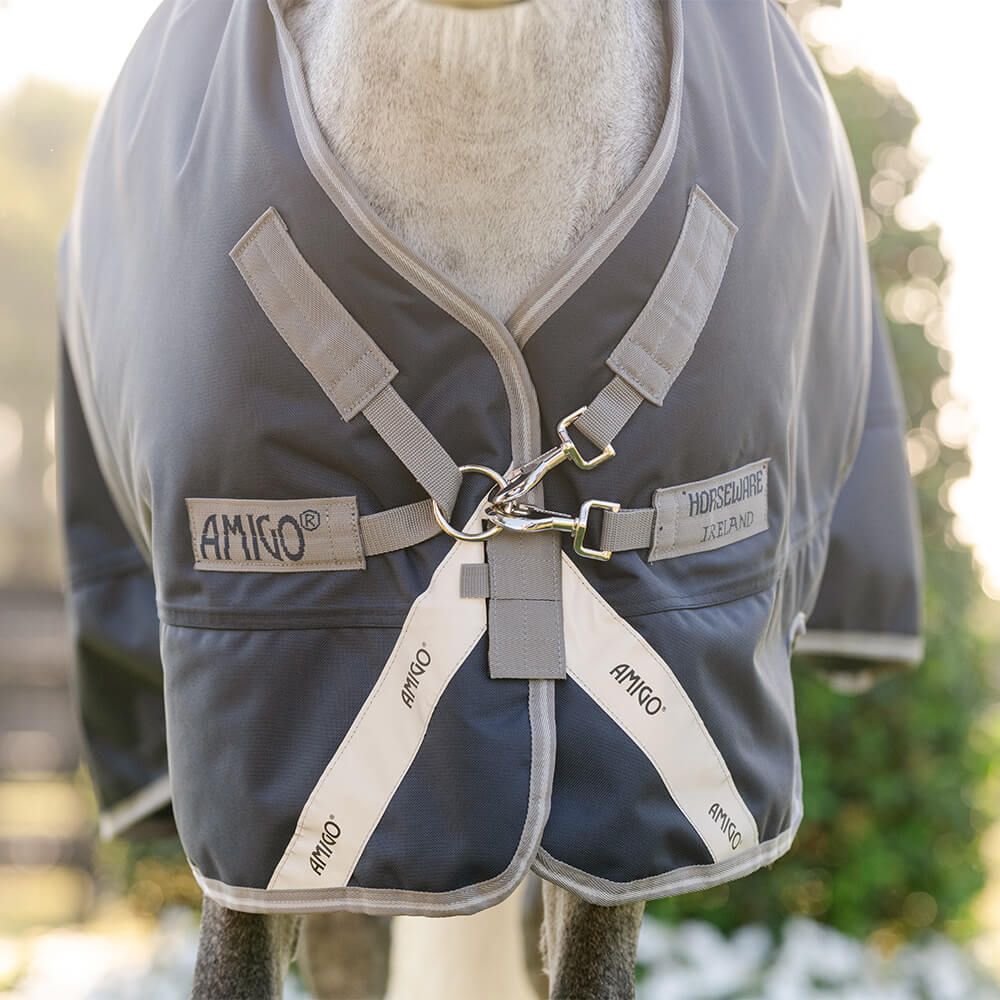 Horseware Ireland Amigo 1200D Pony 0g Turnout Rug #colour_navy-titanium-grey-silver