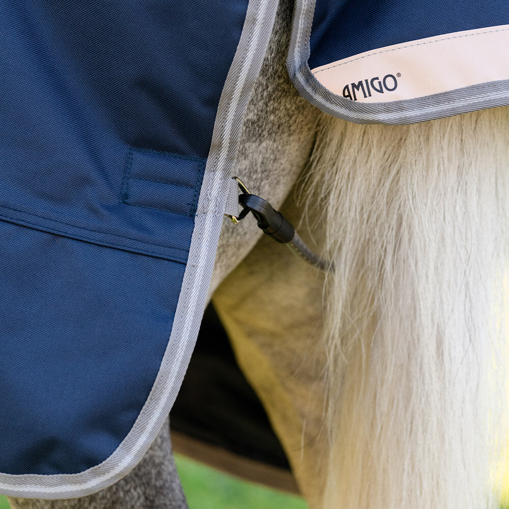 Horseware Ireland Amigo 1200D Pony 0g Turnout Rug #colour_navy-titanium-grey-silver