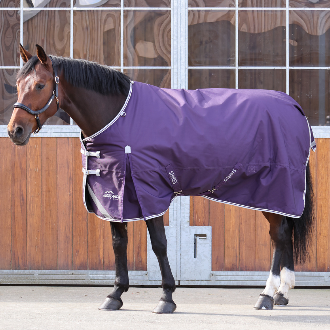 Shires Highlander Original 100g Turnout Rug #colour_plum