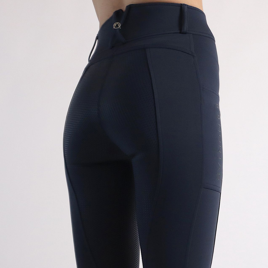 Montar MoMeadow Mesh Summer Full Grip Riding Tights #colour_dark-navy