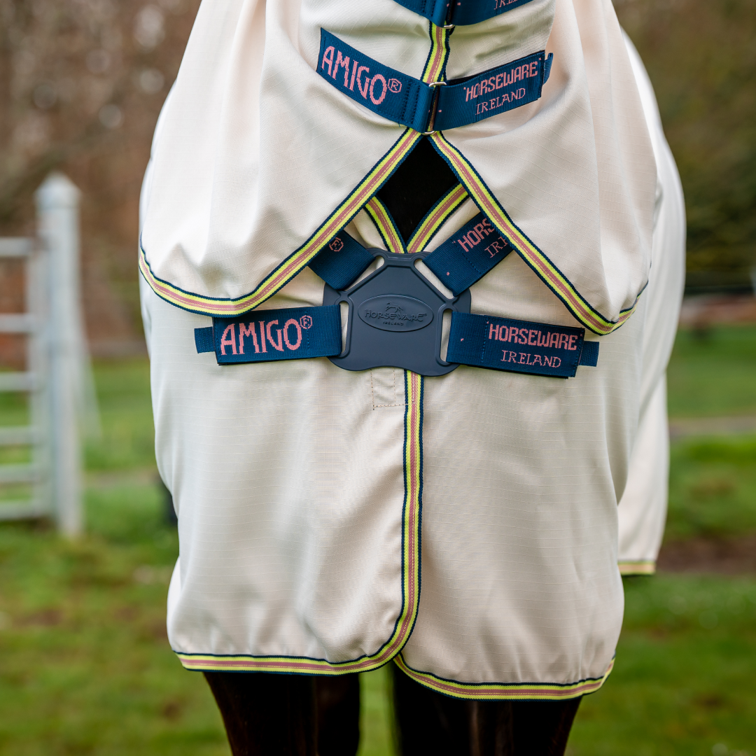 Horseware Ireland Amigo Ripstop Hoody #colour_chalk-navy-rose