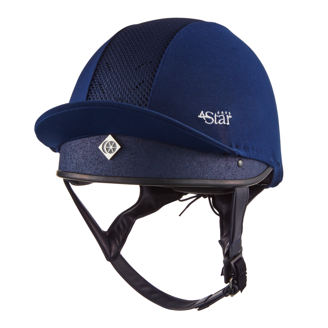 Charles Owen 4 Star Jockey Helmet Skull #colour_navy