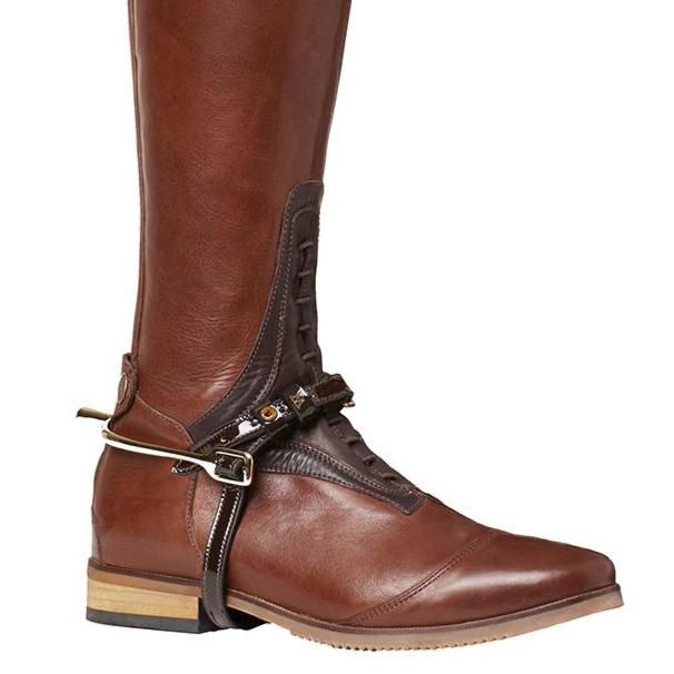 Mountain Horse Jubilé Patent Spur Straps #colour_brown