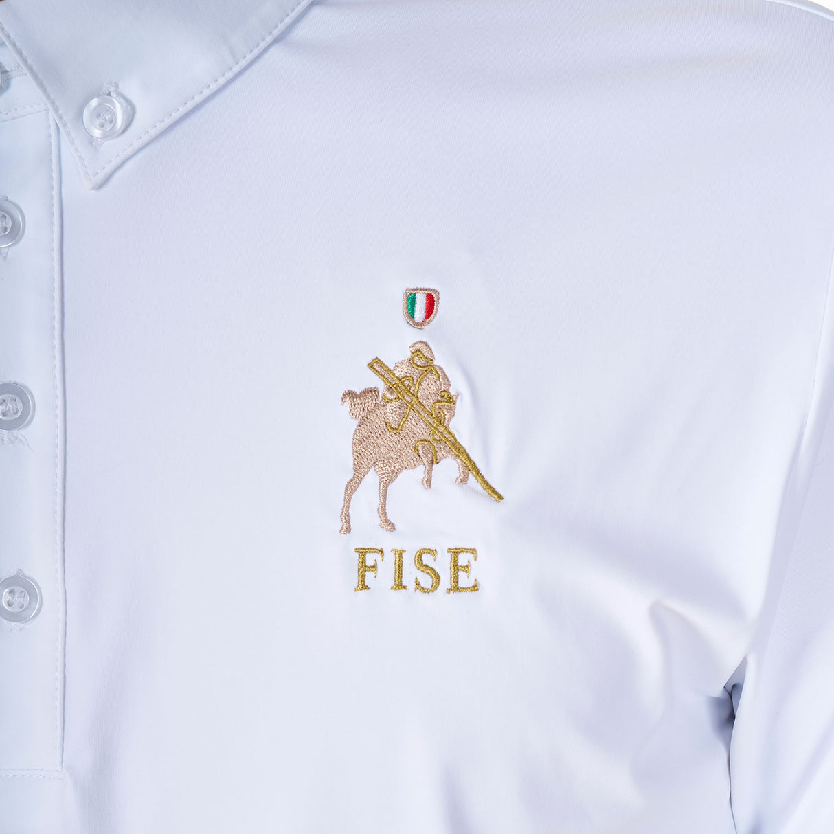 Equestro Men's Competition Polo Shirt Equestro X Fise #colour_white