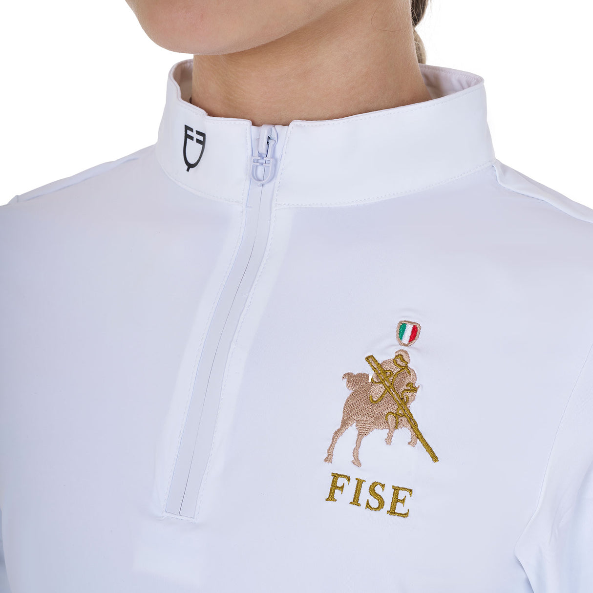 Equestro Girls' Long-Sleeved Competition Polo Shirt Equestro X Fise