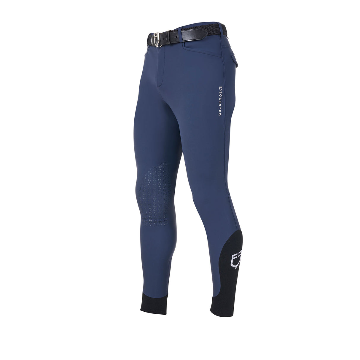 Equestro Men's Knee Grip Breeches Equestro X Fise #colour_blue