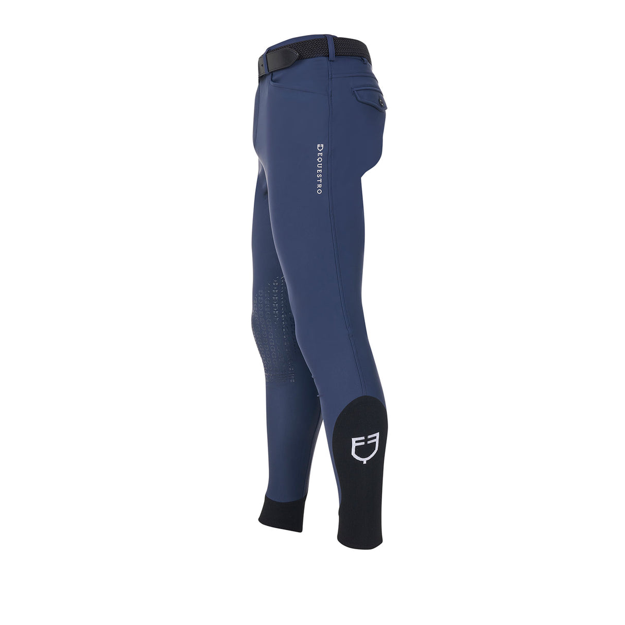 Equestro Men's Knee Grip Breeches Equestro X Fise #colour_blue