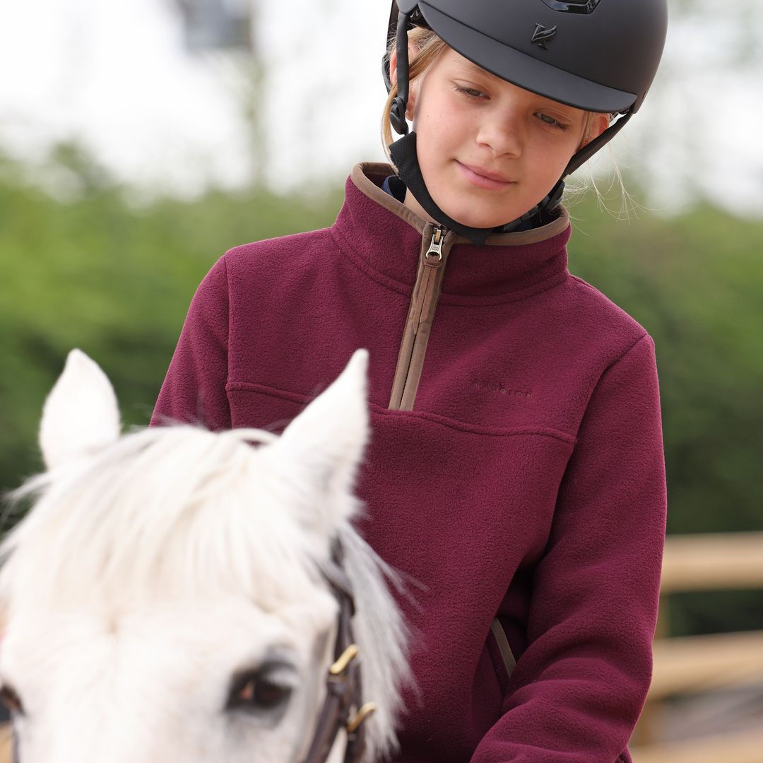 Shires Aubrion Core Young Rider Half Zip Fleece #colour_maroon
