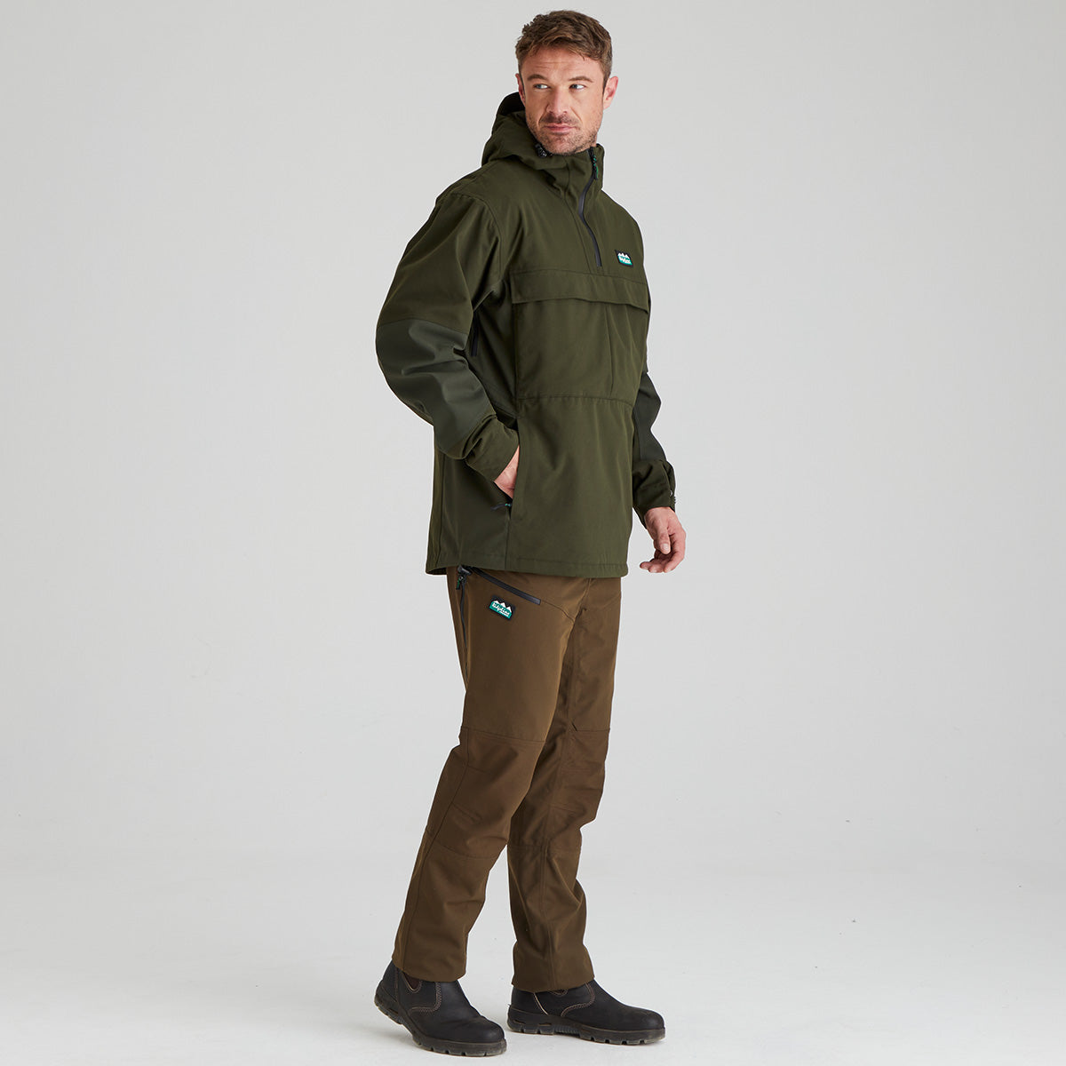 Ridgeline Mens Cambrian Smock #colour_deep-forest