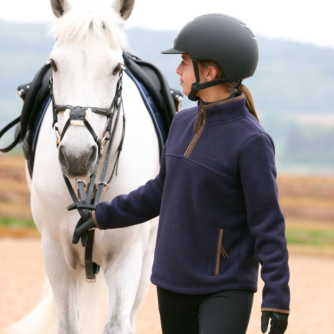 Shires Aubrion Core Young Rider Half Zip Fleece #colour_navy
