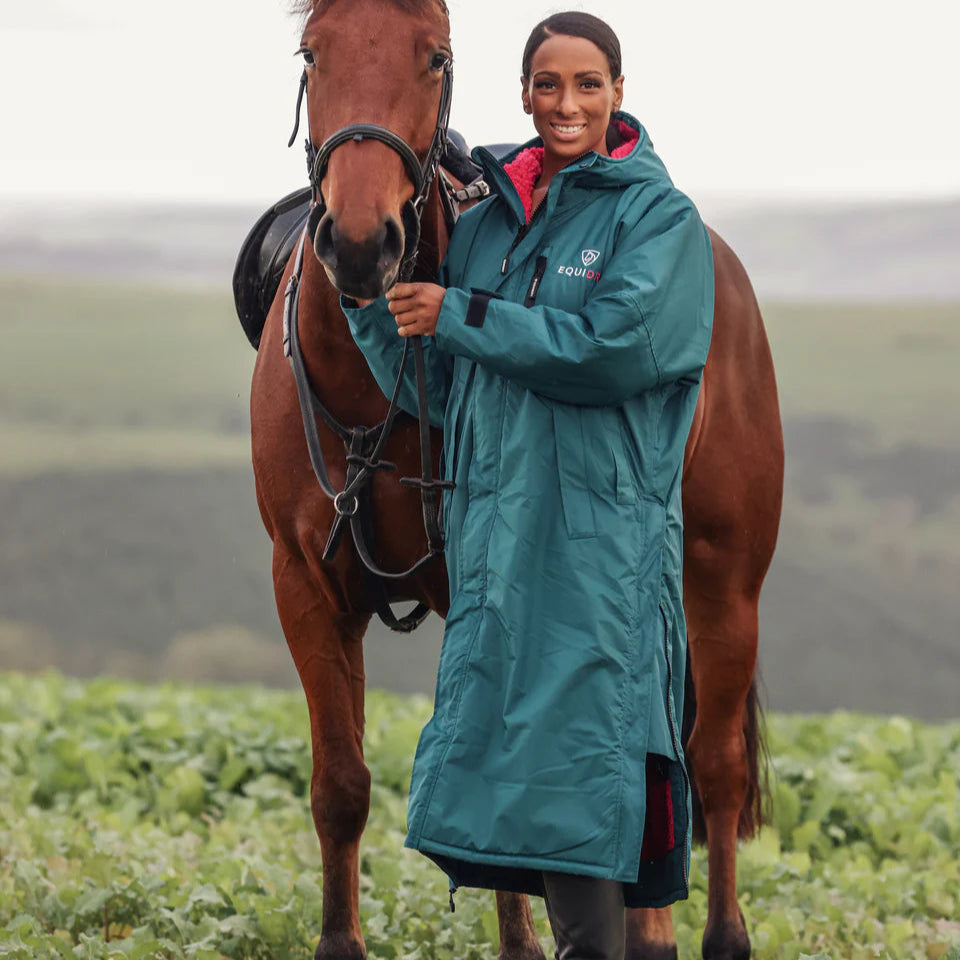 EQUIDRY Women's Thick Fleece Evolution #colour_teal-peacock-pink