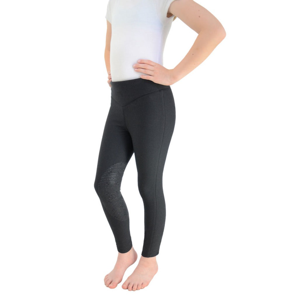 Hy Equestrian Blizzard Children's Softshell Riding Tights #colour_black