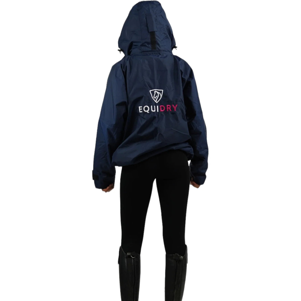 EQUIDRY Women's Thin Fleece Shortie #colour_navy-raspberry