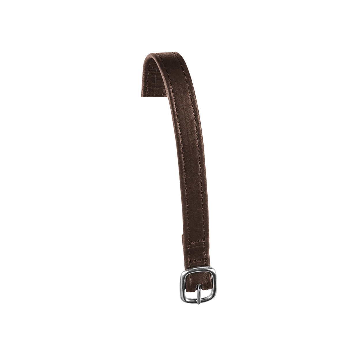 Equestro Spur Straps In Double Leather And Silver Buckle #colour_brown
