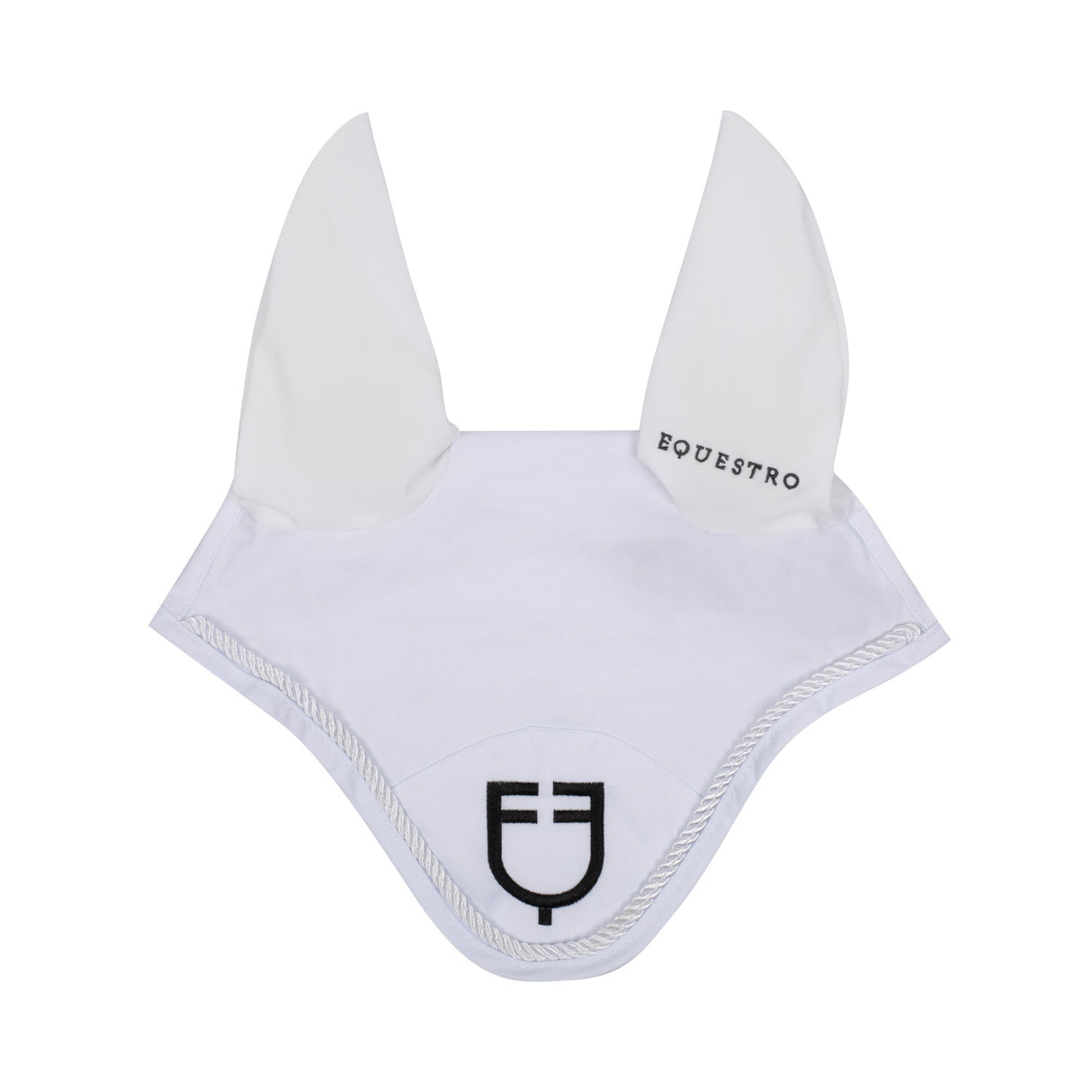 Equestro Fly Veil In Cotton With Central Logo #colour_white