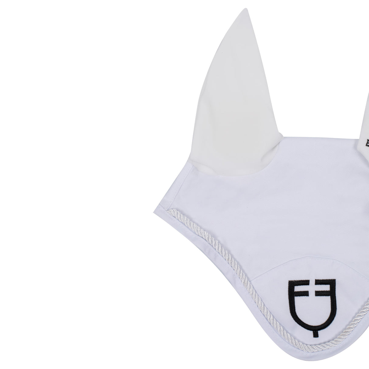 Equestro Fly Veil In Cotton With Central Logo #colour_white