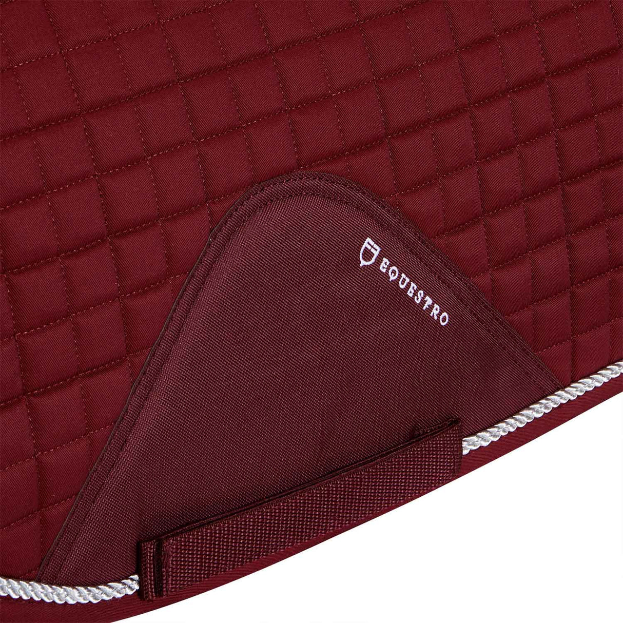 Equestro Dressage Shaped Cotton Saddle Pad #colour_burgundy