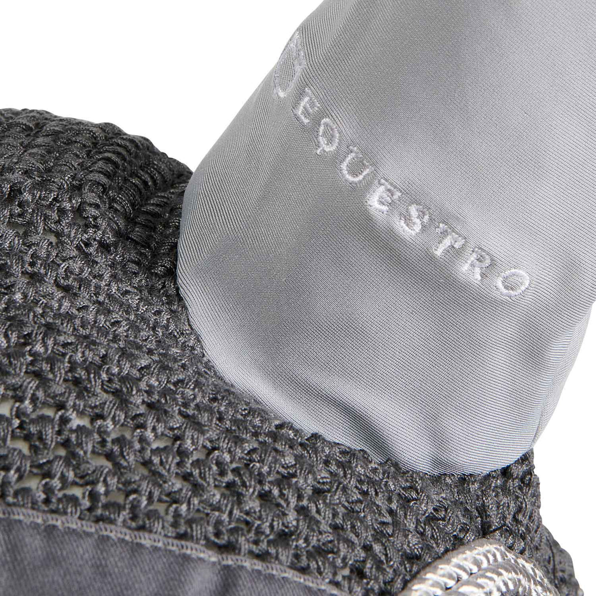 Equestro Knitted Fly Veil With Cordura Fabric #colour_grey