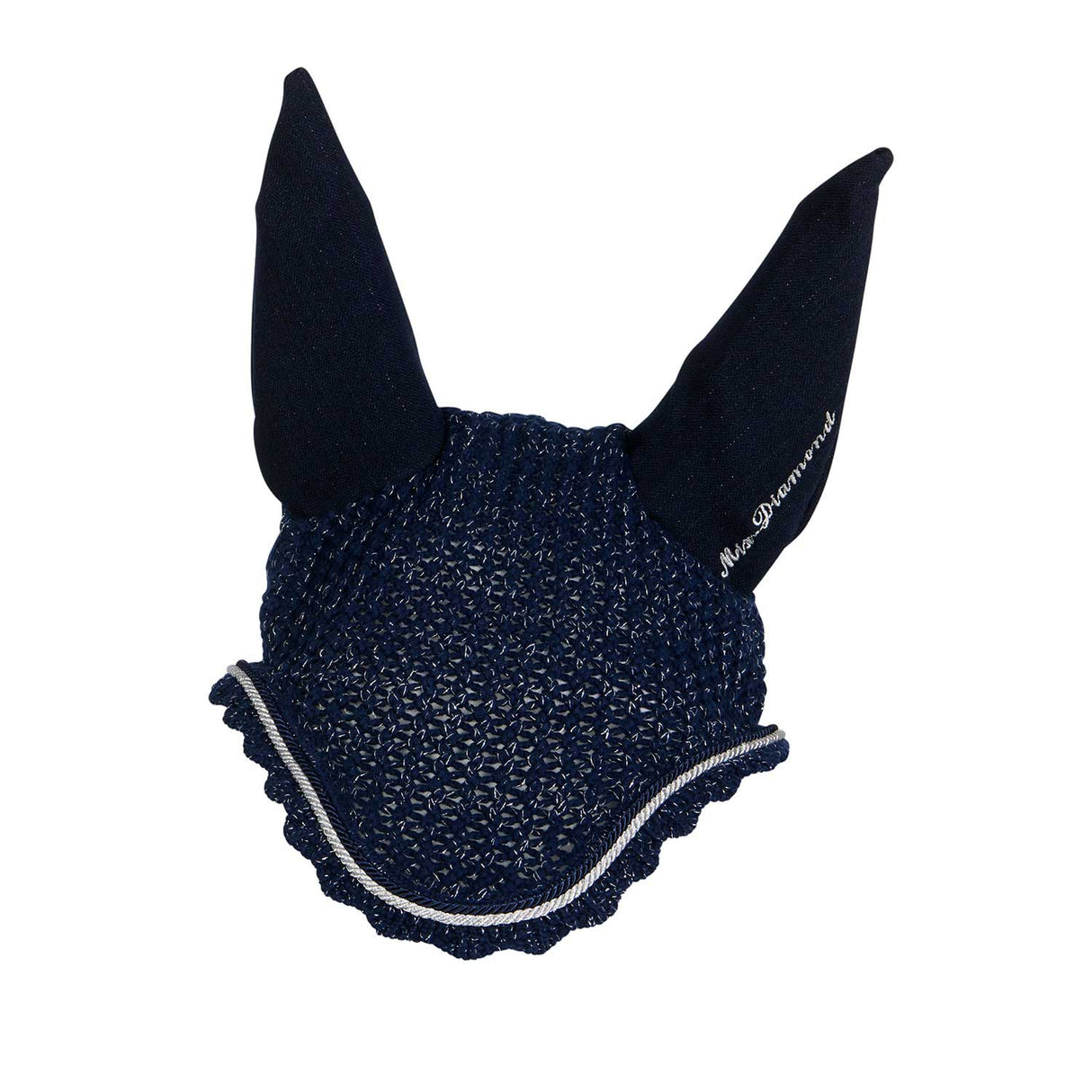 Equestro Cotton Fly Veil With Cordura Fabric And Glitter #colour_blue