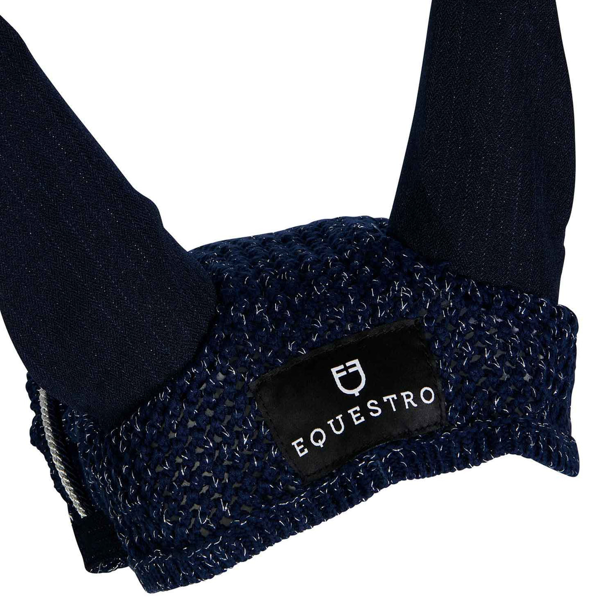 Equestro Cotton Fly Veil With Cordura Fabric And Glitter #colour_blue