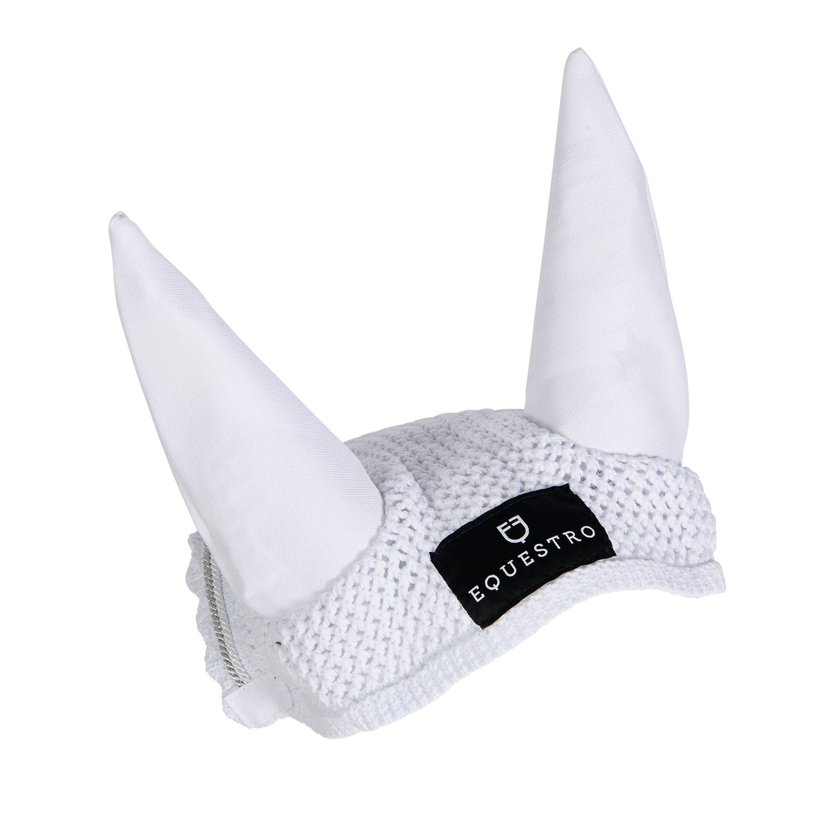 Equestro Cotton Fly Veil With Cordura Fabric And Glitter #colour_white